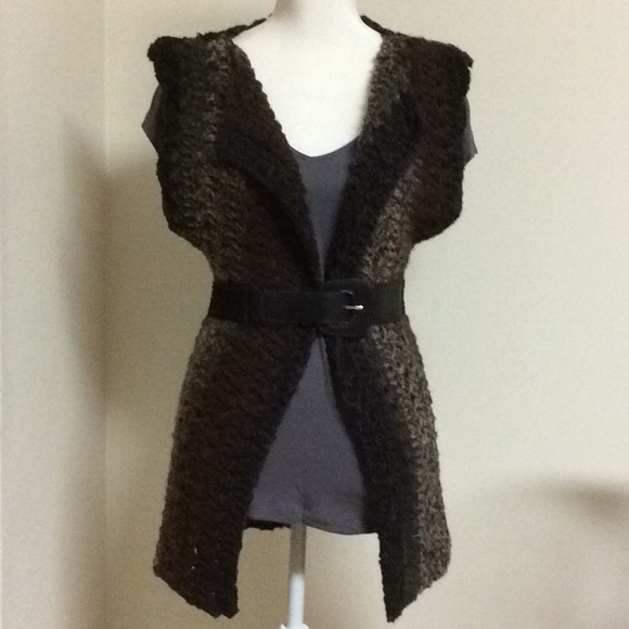 Hand Crafted Jackets & Blazers - Handmade crochet vest brown, grey & black